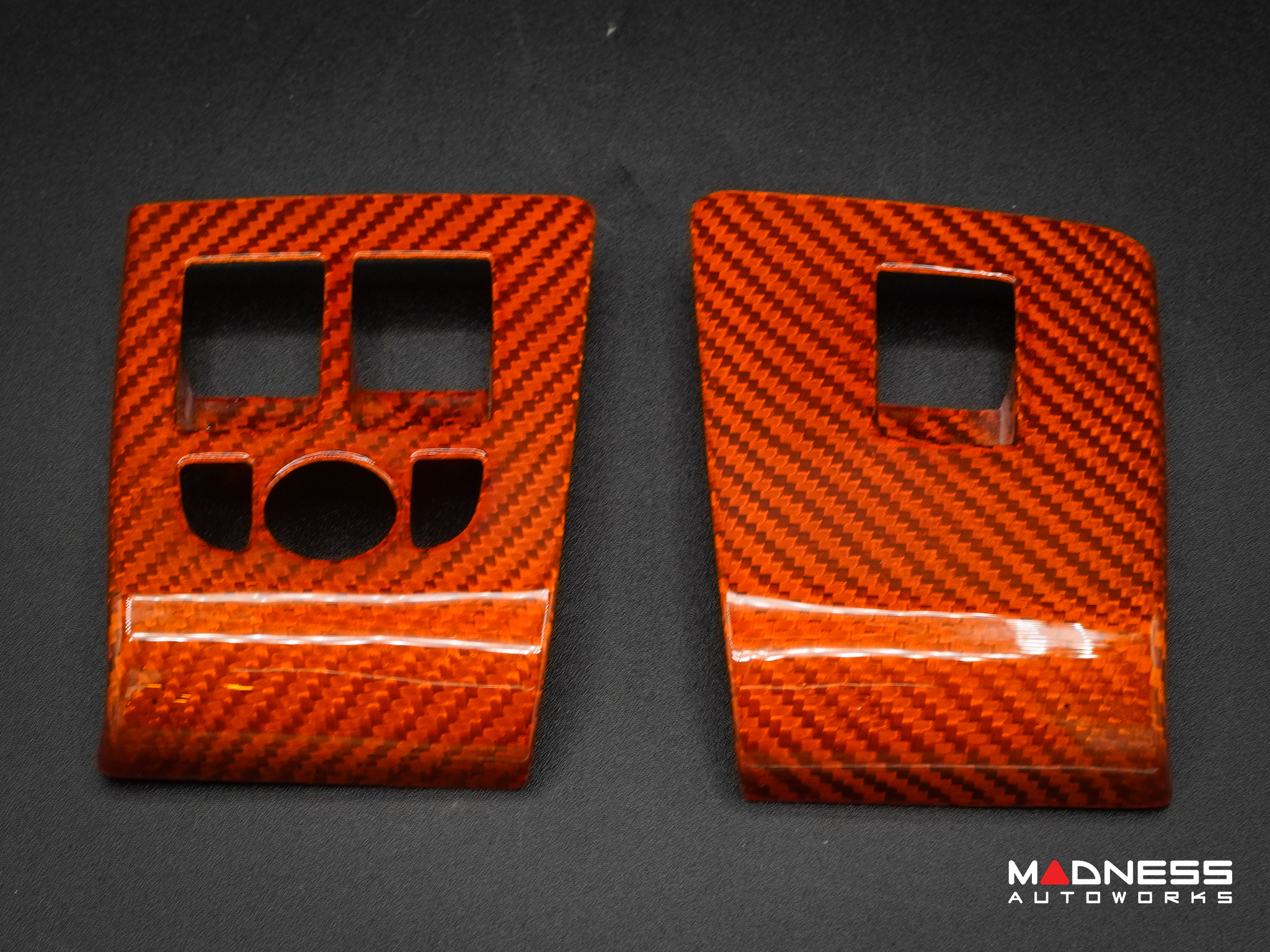 Jaguar F-Type Interior Trim - Carbon Fiber - Window Switch Control Cover Kit - Orange Candy